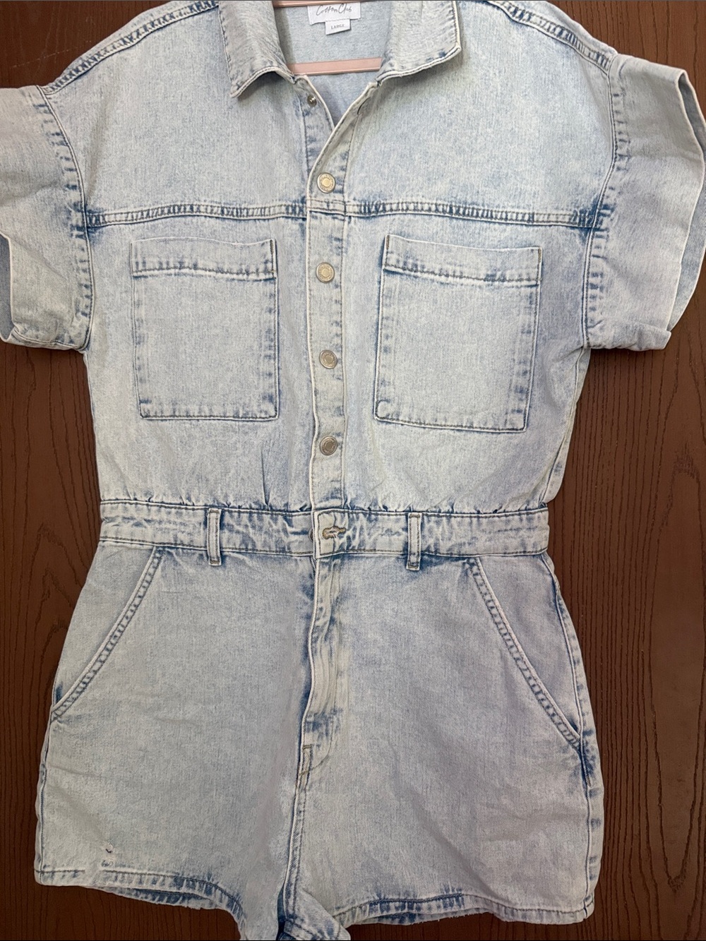 Light Blue Denim Short Overalls Romper - Classic Casual Women’s Jeans Overalls